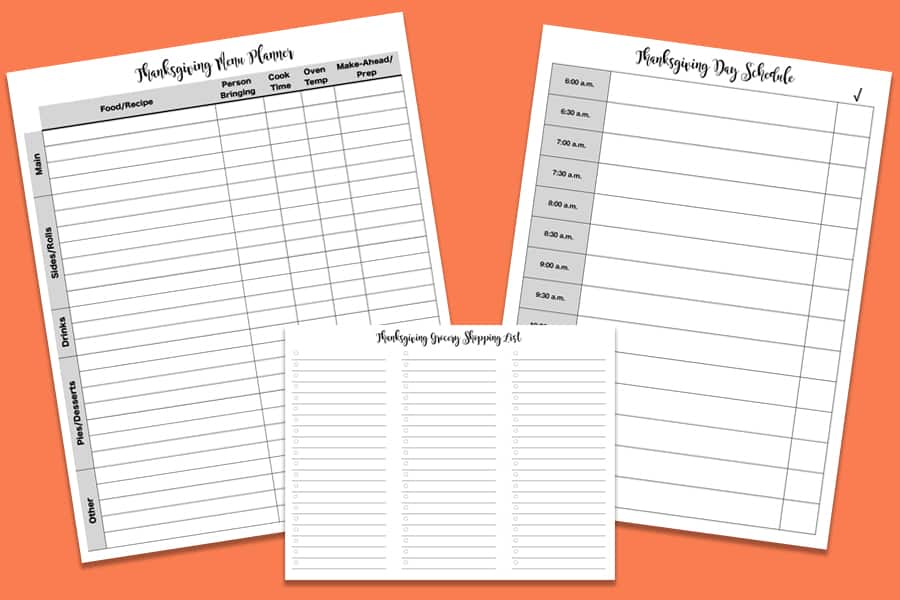 Thanksgiving Dinner Planner Free Printable | Mel's Kitchen Cafe
