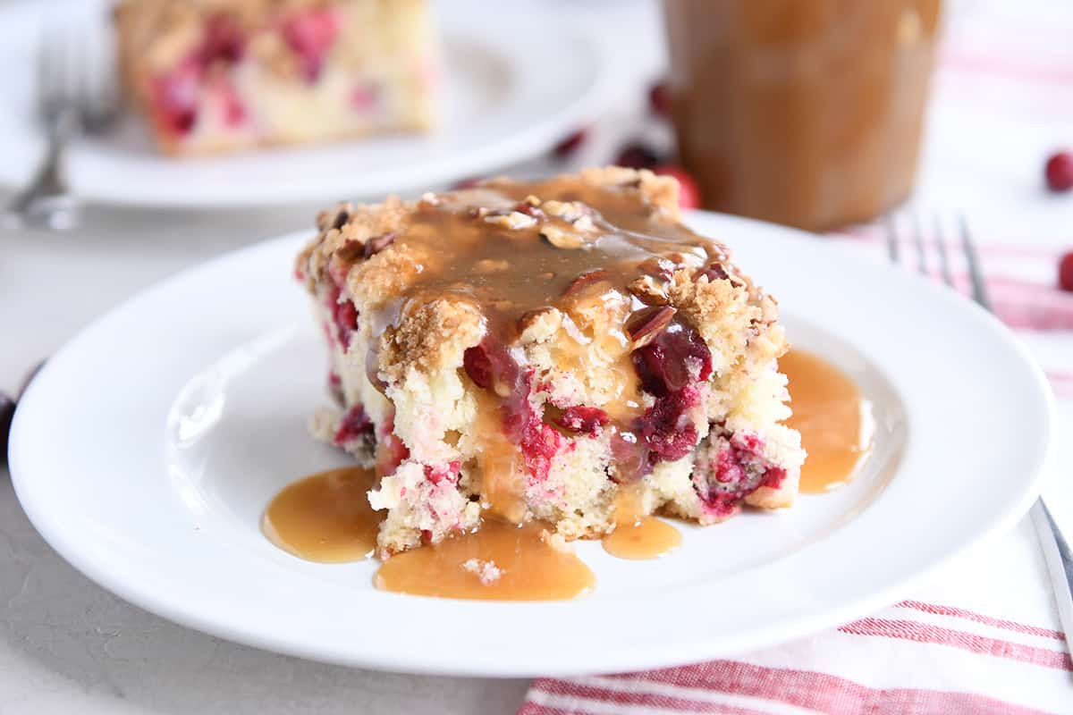 Cranberry Coffee Cake with Warm Vanilla Sauce