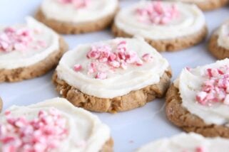 tray of frosted gingerbread sugar cookies