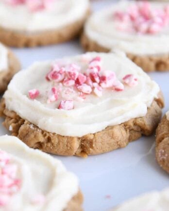 tray of frosted gingerbread sugar cookies