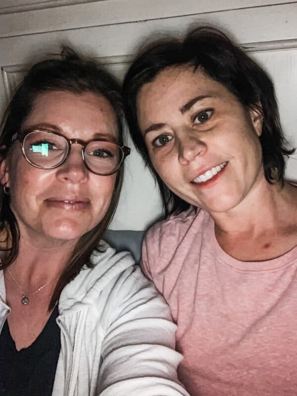 Two friends take a selfie