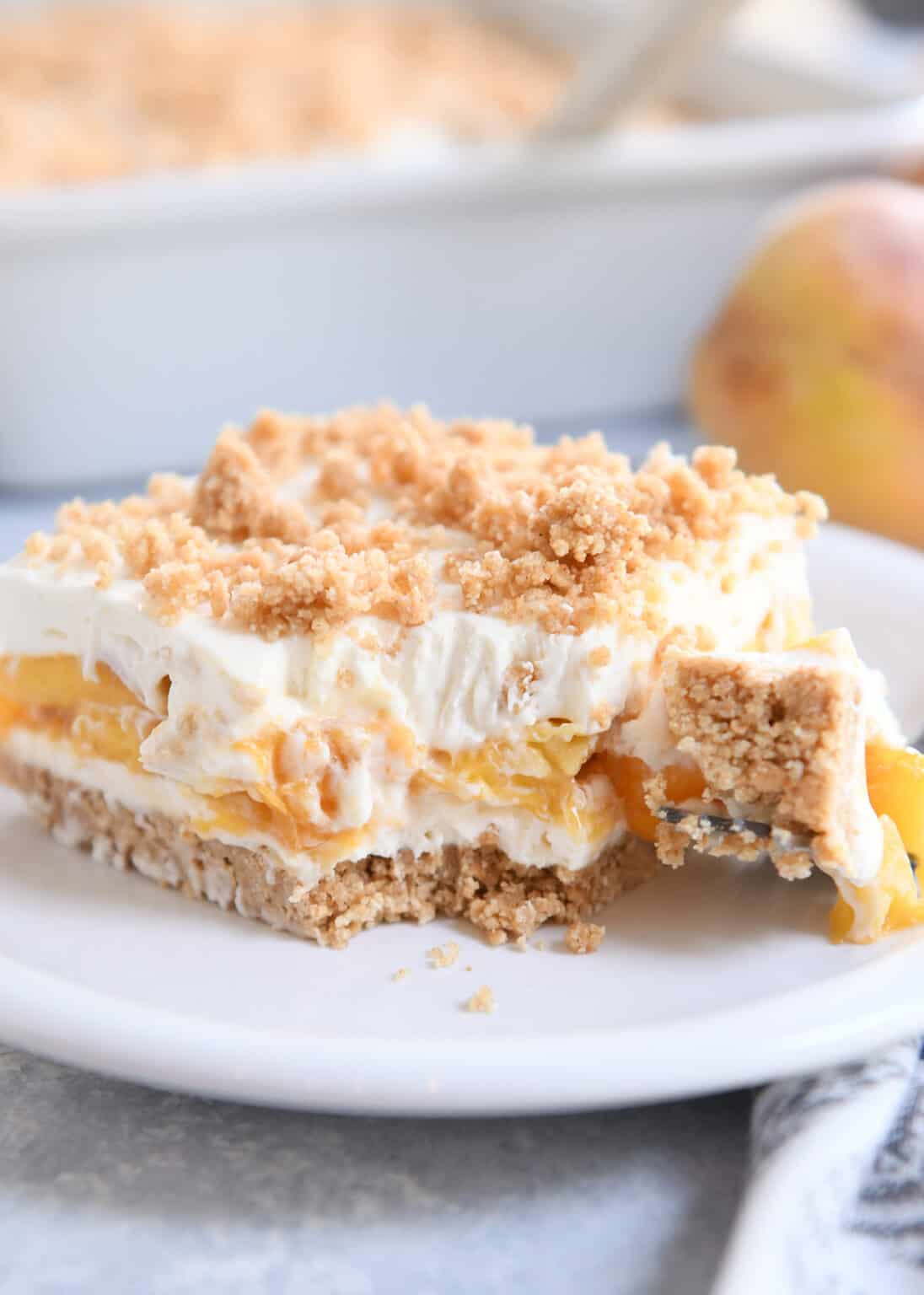 NoBake Peaches and Cream Dessert Mel