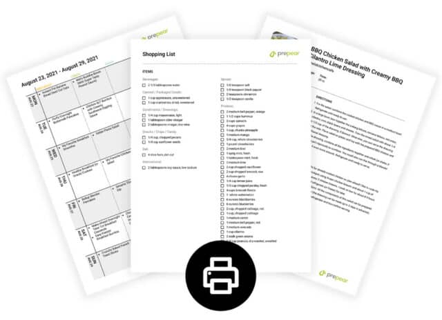 Mockups of sample printed recipe pages