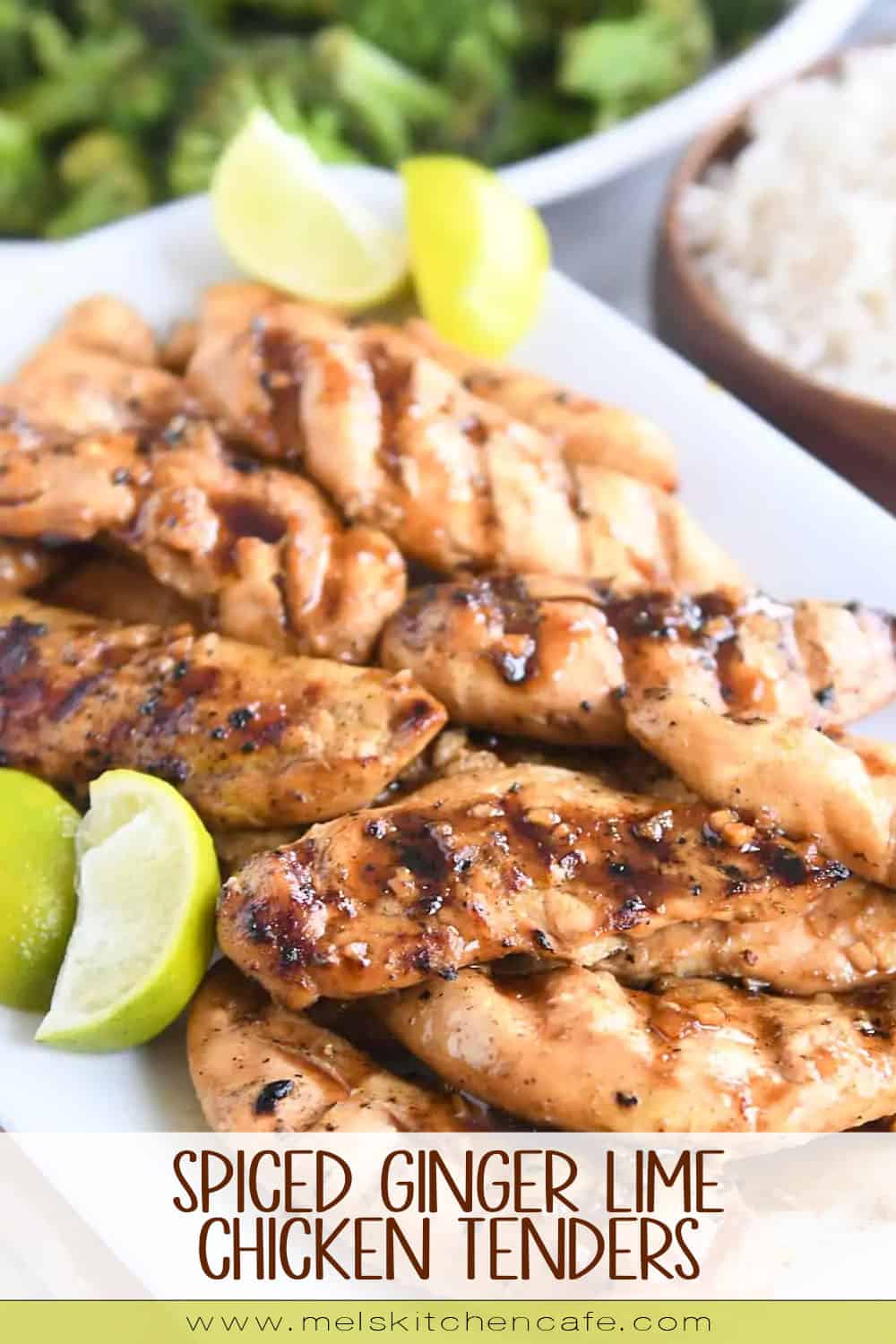 Spiced Ginger Lime Chicken Tenders with Coconut Rice