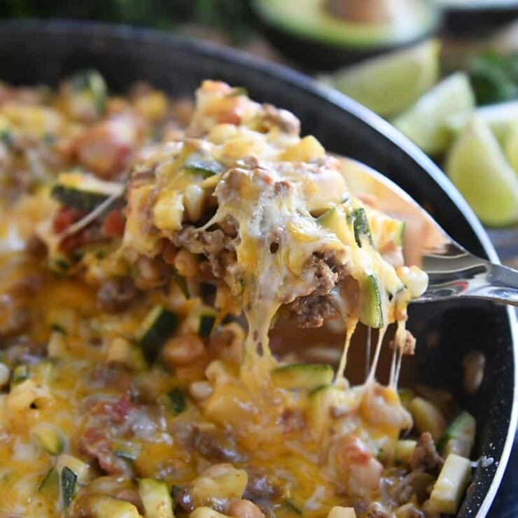 Cheesy Tex-Mex Zucchini Skillet - Mel&amp;#39;s Kitchen Cafe
