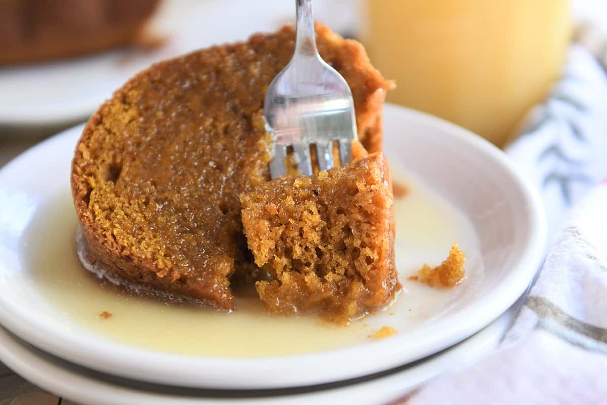 Pumpkin Bundt Cake with Warm Vanilla Cinnamon Sauce