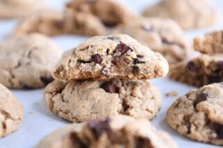 Amazing Peanut Butter Oatmeal Chocolate Chip Cookies {Dairy-Free + Egg-Free}
