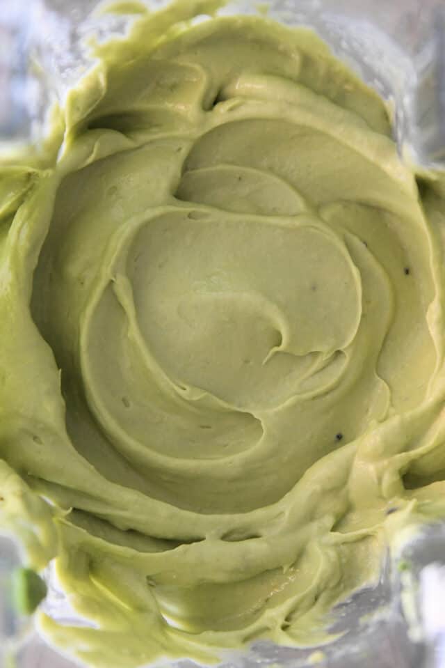 Whipped avocado and cream cheese.