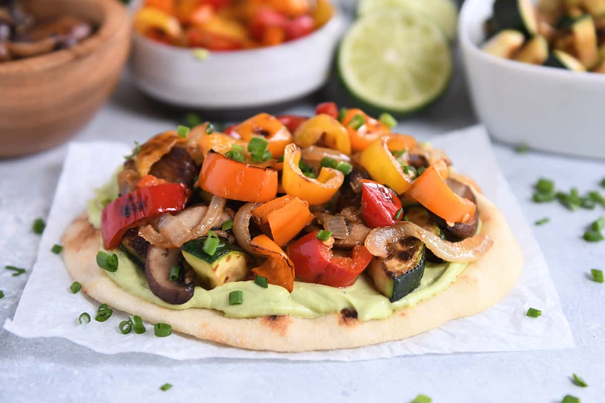 Easy Grilled Veggies Tortilla Wraps - Vibrant plate