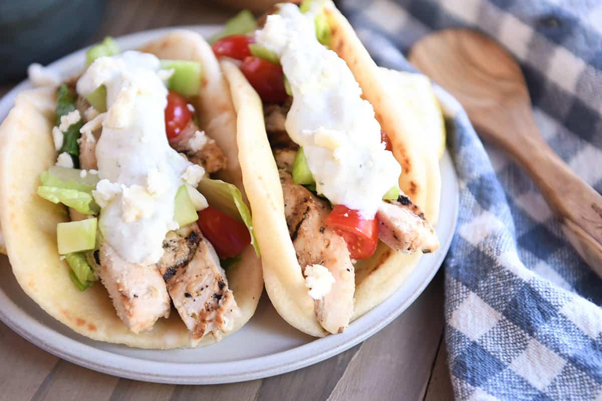 Greek Chicken Gyros with Tzatziki & Pickled Vegetables - Yes to Yolks