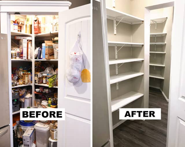 Before and after pantry remodel.