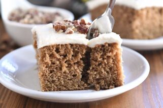 Applesauce Spice Cake with Brown Butter Cream Cheese Frosting