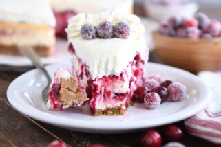 Cranberry White Chocolate Mousse Cheesecake