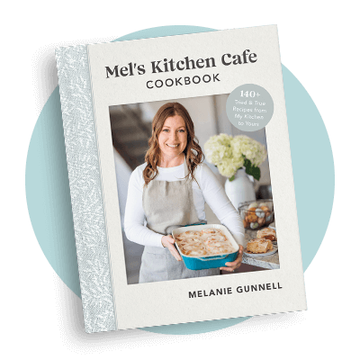Mel's Kitchen Cafe cookbook cover mockup