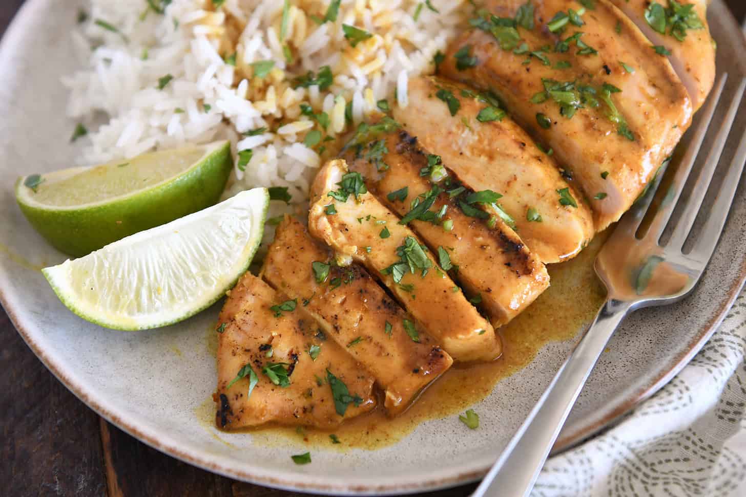 Grilled Lime Coconut Chicken with Coconut Rice