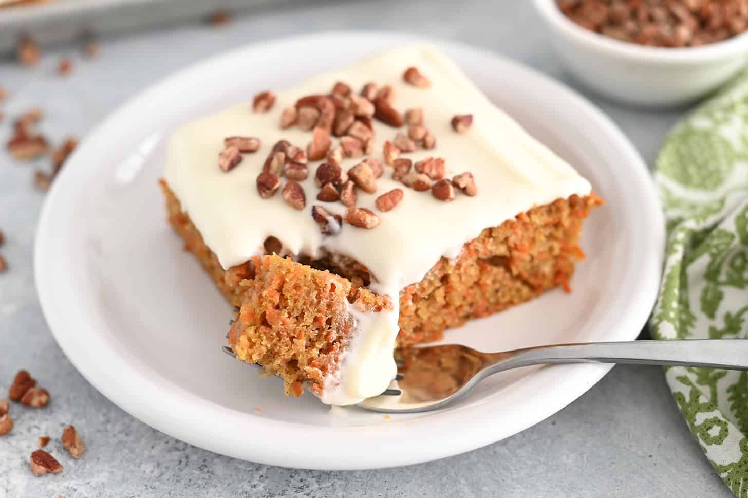 Carrot Sheet Cake with Whipped Cream Cheese Frosting