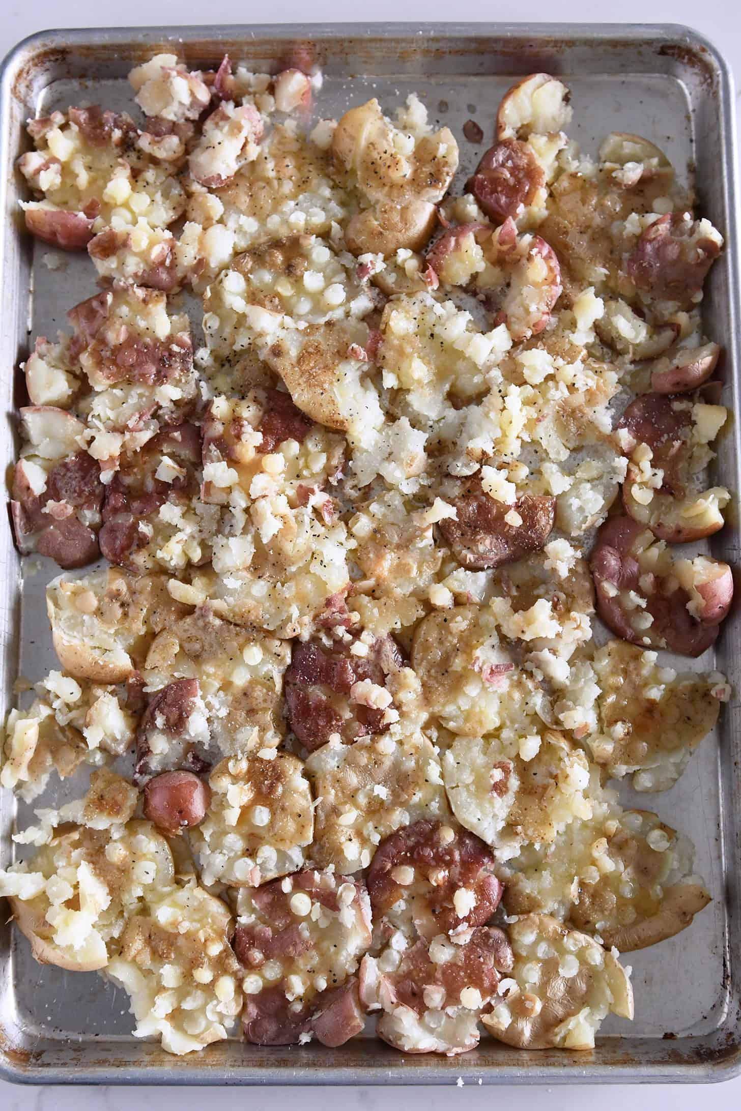 Cheesy Garlic Smashed Potatoes {New and Improved} - Mel's Kitchen Cafe