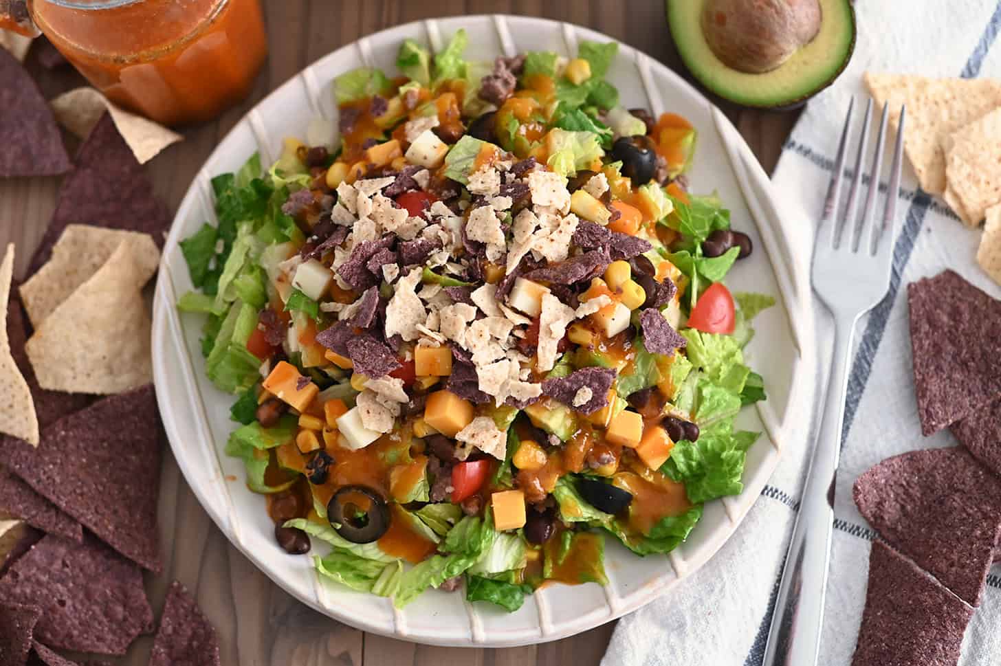 Chopped Taco Salad with Homemade Catalina Dressing