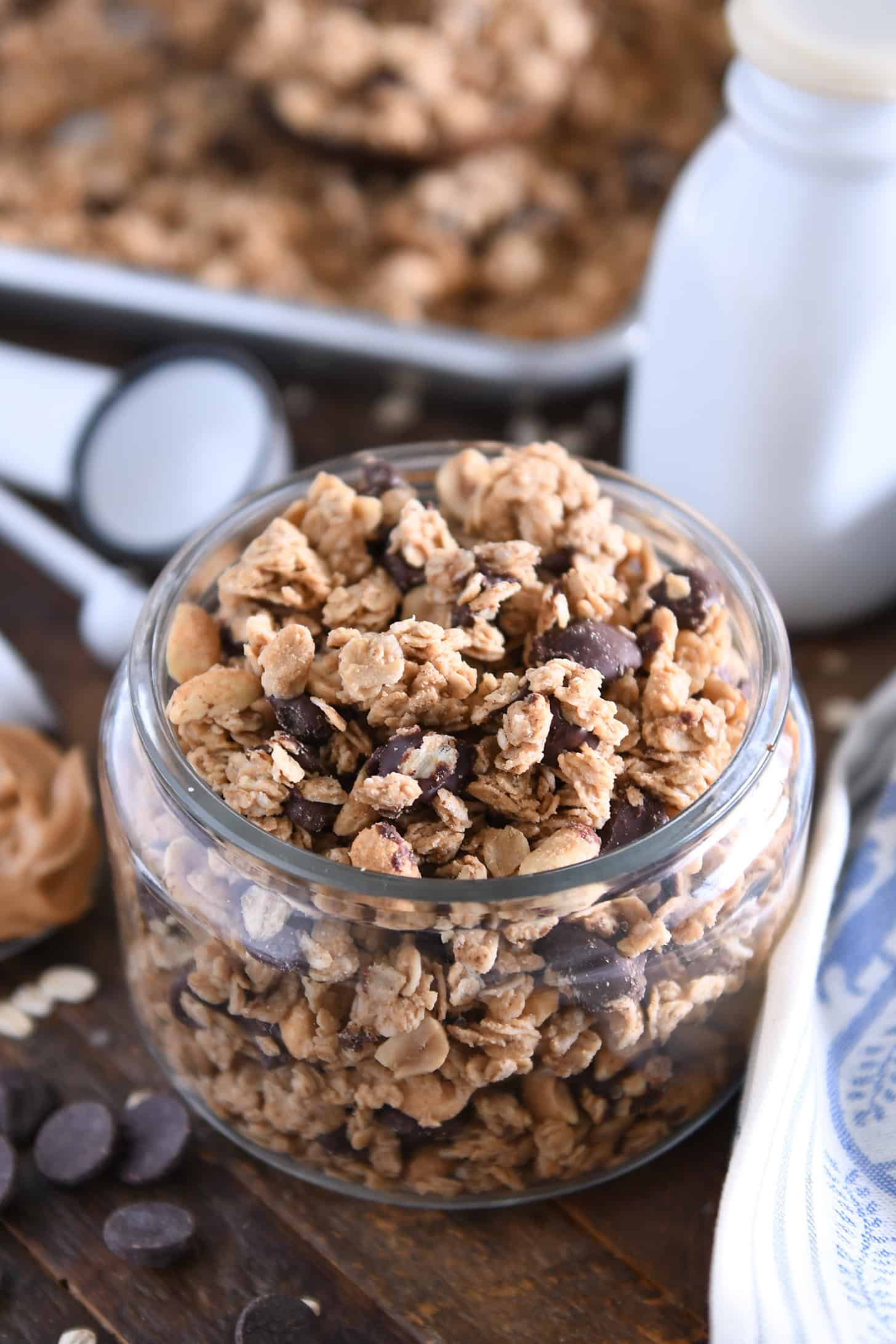 Peanut Butter Dark Chocolate Chunk Granola {Love Crunch Copycat}