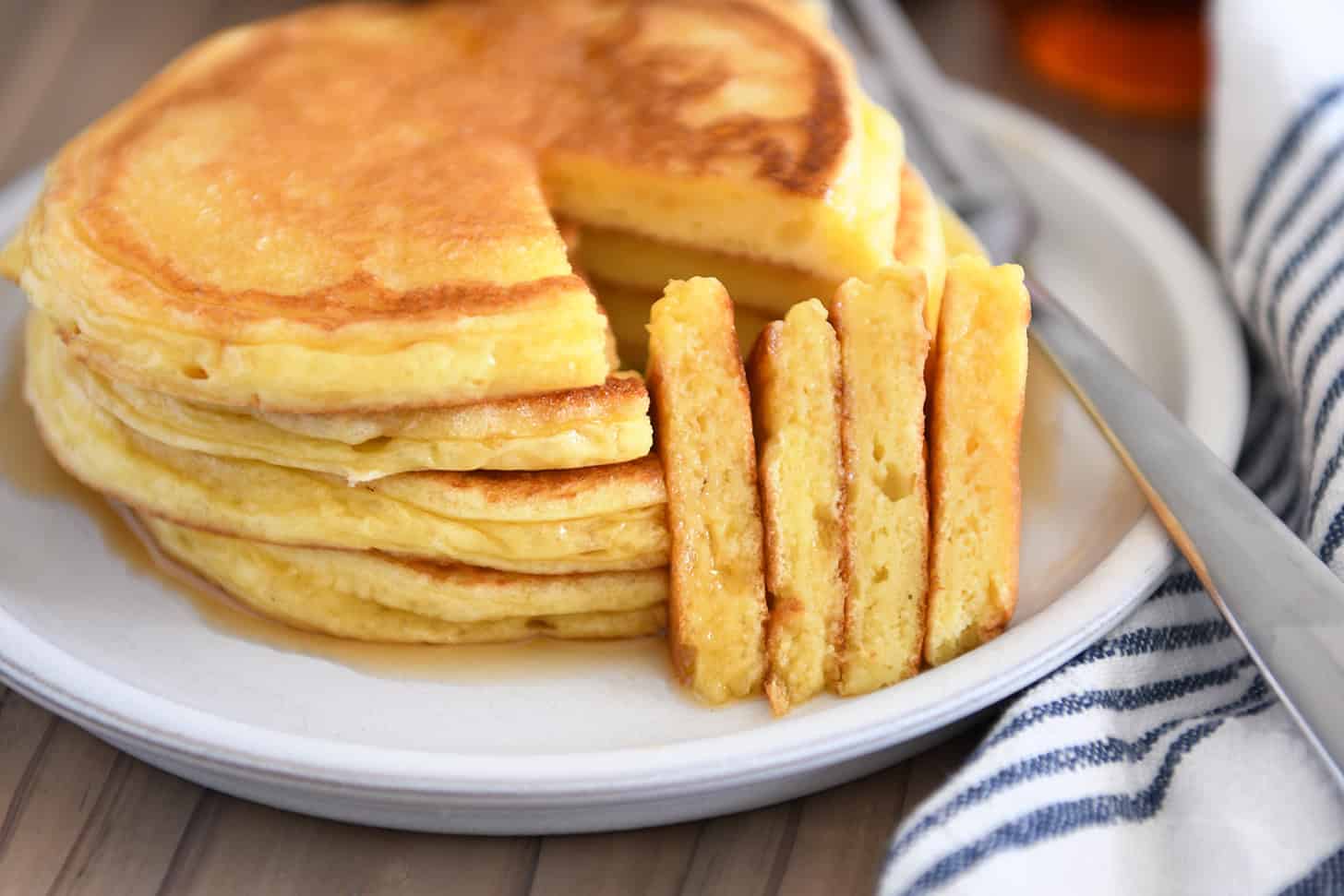 Fluffy Blended Cottage Cheese Pancakes