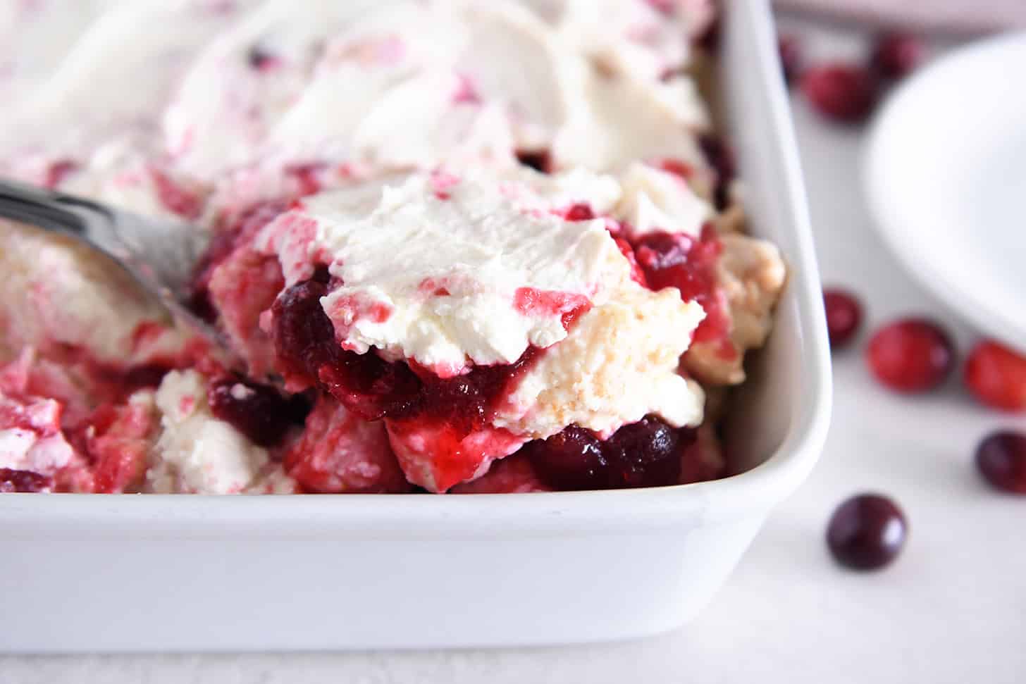 Heavenly Cranberry Orange Angel Food Cake Dessert