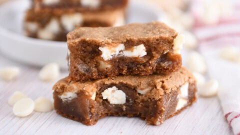 Gingerbread White Chocolate Blondies - Mel's Kitchen Cafe