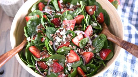 old fashioned strawberry spinach salad with poppy seed dressing Strawberry Spinach Salad with Poppyseed Dressing