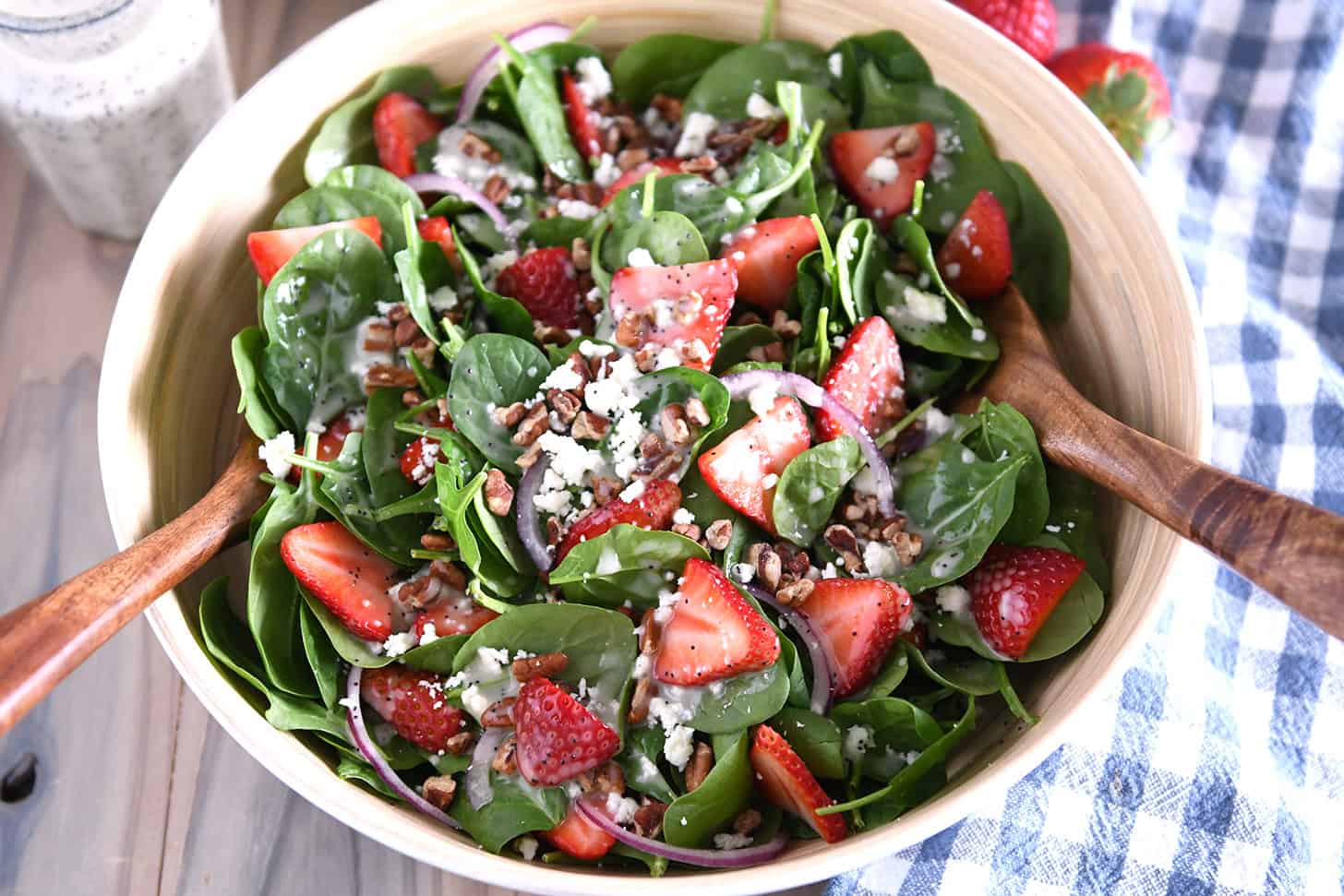 Strawberry Spinach Salad with Homemade Poppy Seed Dressing Strawberry Spinach Salad with Homemade Poppy Seed Dressing