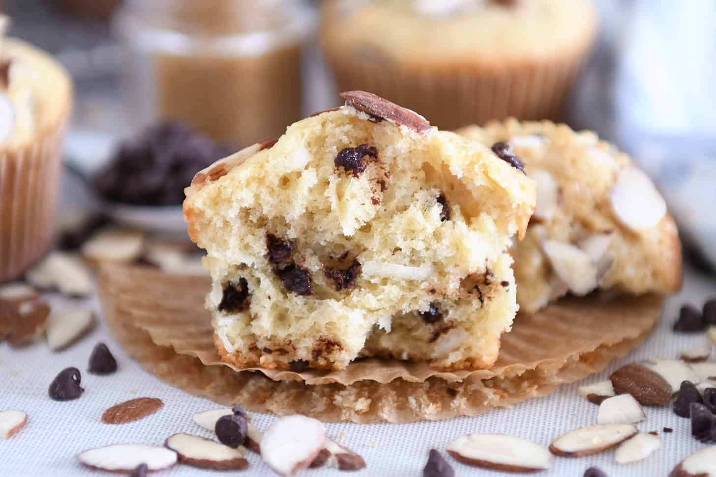 Almond Coconut Chocolate Chip Muffins
