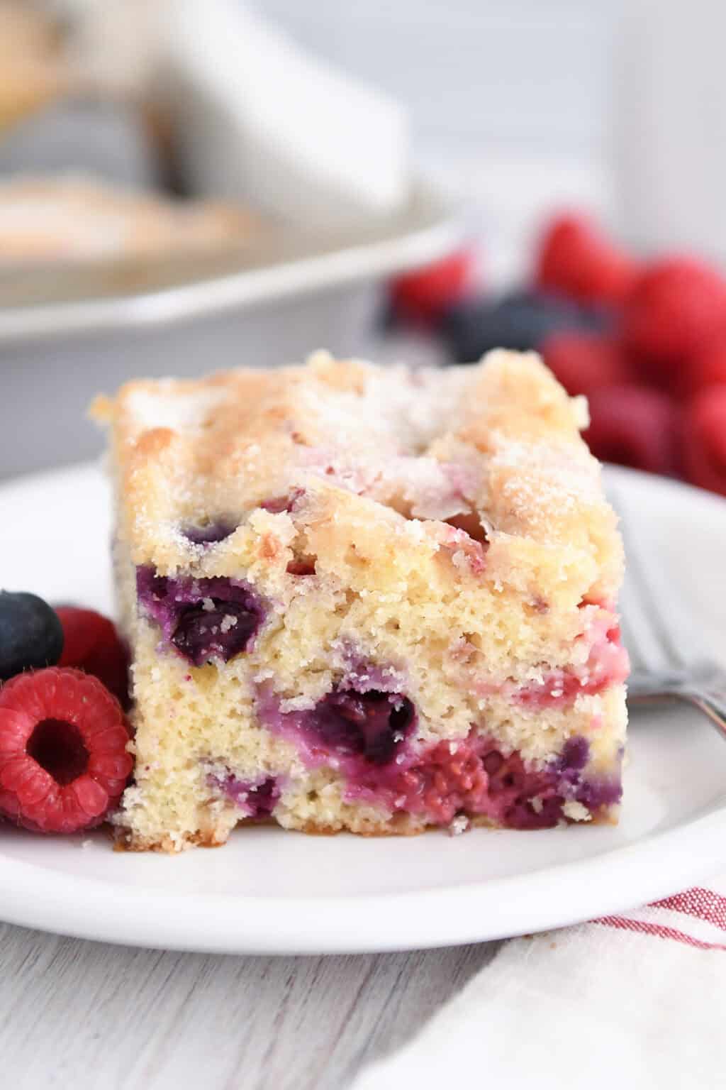 Topped Me Crackly Sugar-Topped Summer Berry Cake - Mel's Kitchen Cafe