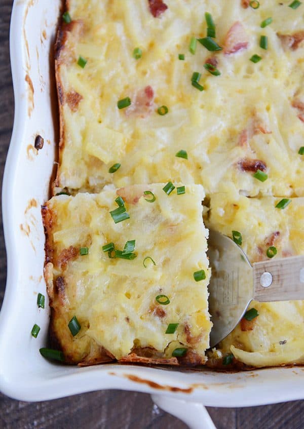 Cheesy Hash Brown Egg Breakfast Casserole Recipe Mel S Kitchen Cafe