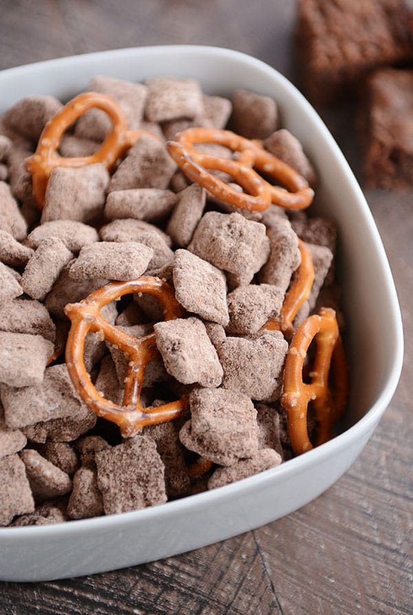 Brownie Batter Puppy Chow {Muddy Buddies} Mel's Kitchen Cafe