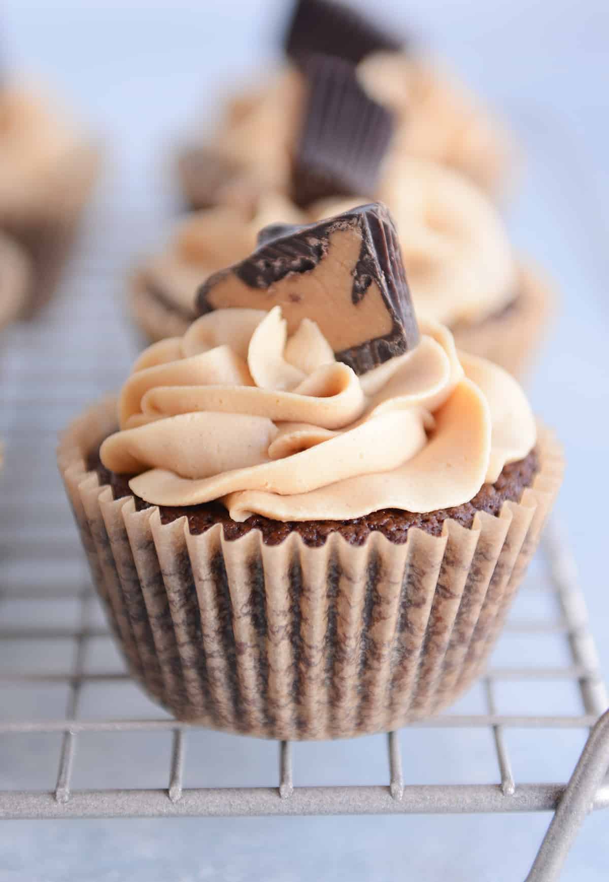 Brownie Cupcakes With Peanut Butter Frosting Mel's Kitchen Cafe