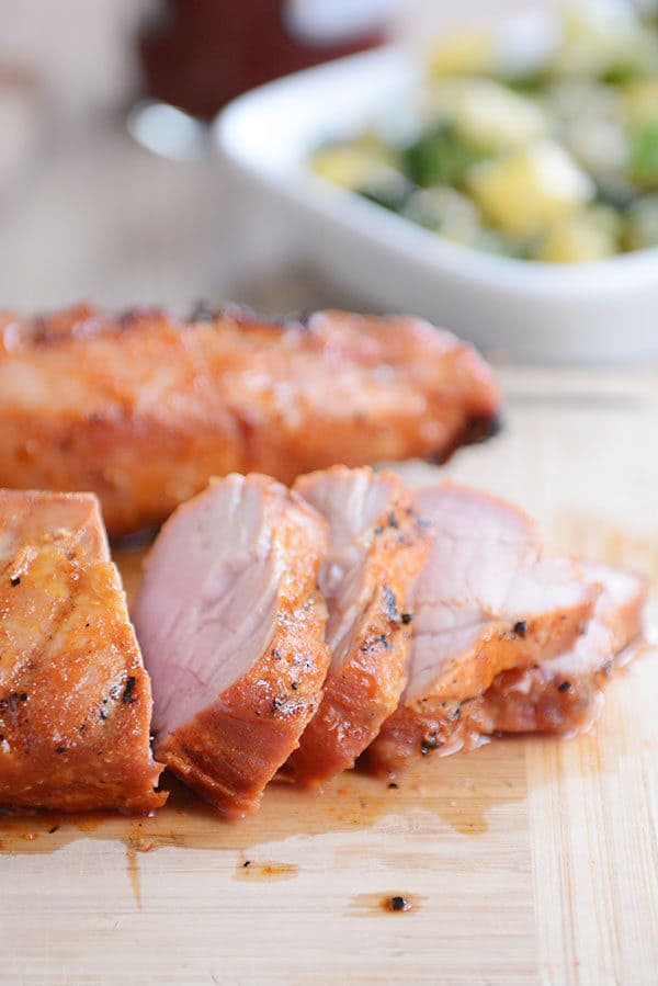 Easy and fast, this smoky grilled pork tenderloin is tender, flavorful, and PERFECT!