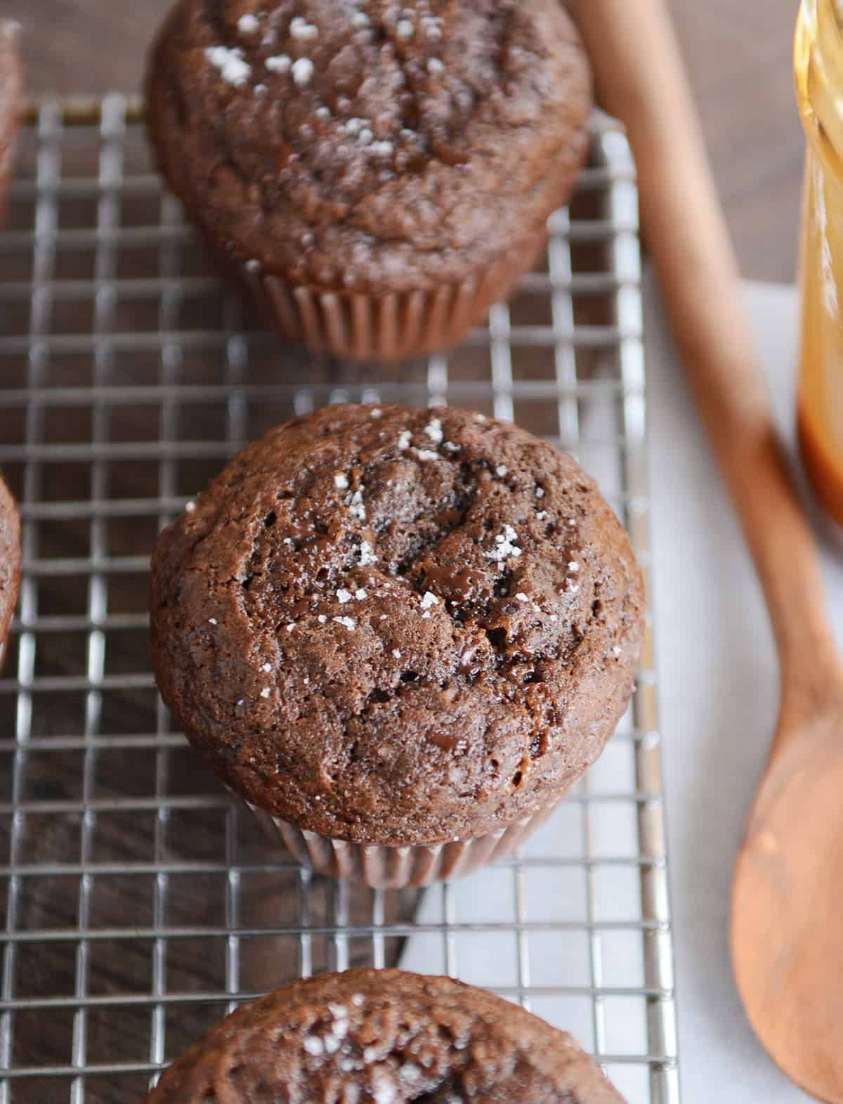 Double Chocolate Salted Caramel Muffins Mel's Kitchen Cafe
