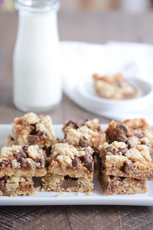 Chocolate Chip Caramel Cookie Bars