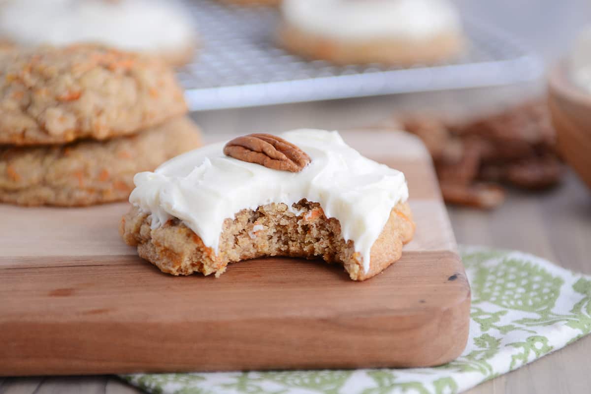 Carrot Cake Cookies with Whipped Cream Cheese Frosting