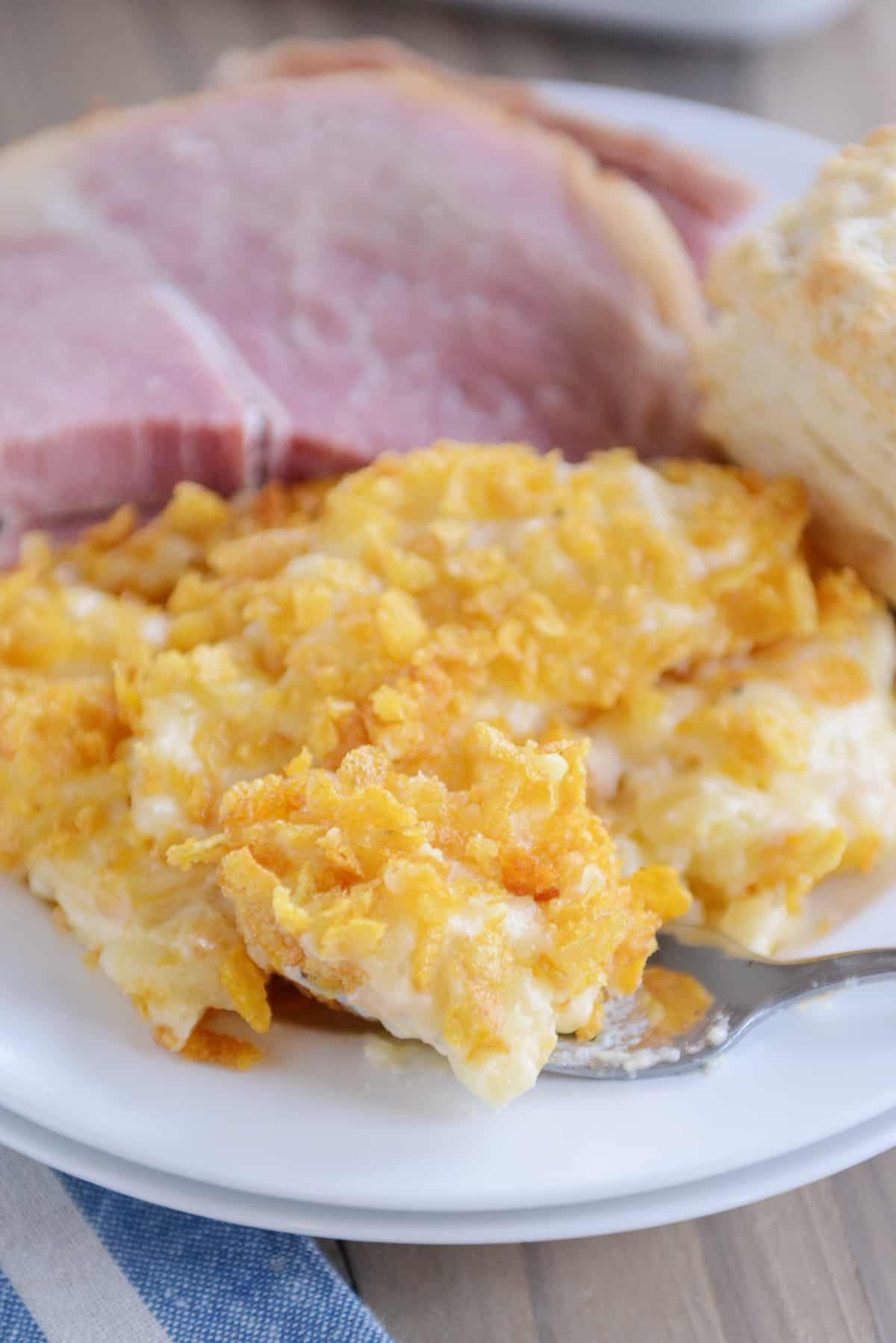 Cheesy Funeral Potatoes {Au Gratin Potatoes} Mel's Kitchen Cafe