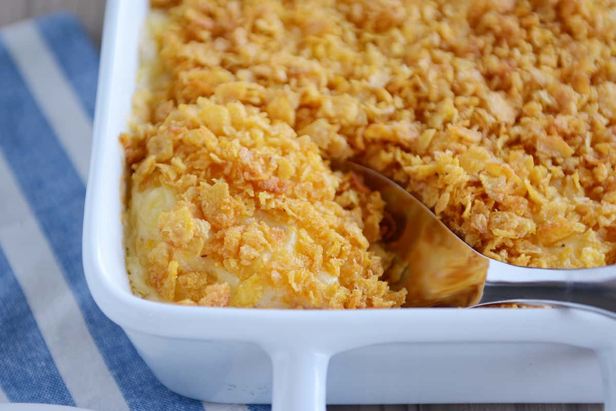 Cheesy Funeral Potatoes {Au Gratin Potatoes} Mels Kitchen Cafe Cheesy Funeral Potatoes {Au Gratin Potatoes} Mels Kitchen Cafe