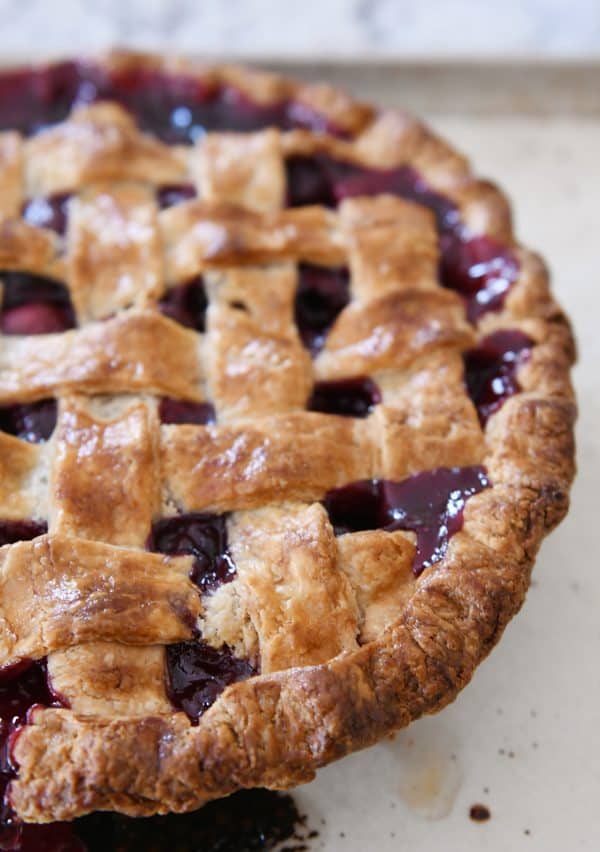 Baked cherry pie.