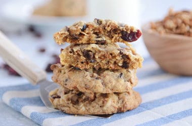 These delicious granola cookies are incredible (can use storebought or homemade granola)! Soft and chewy, they are a cookie lover's dream!