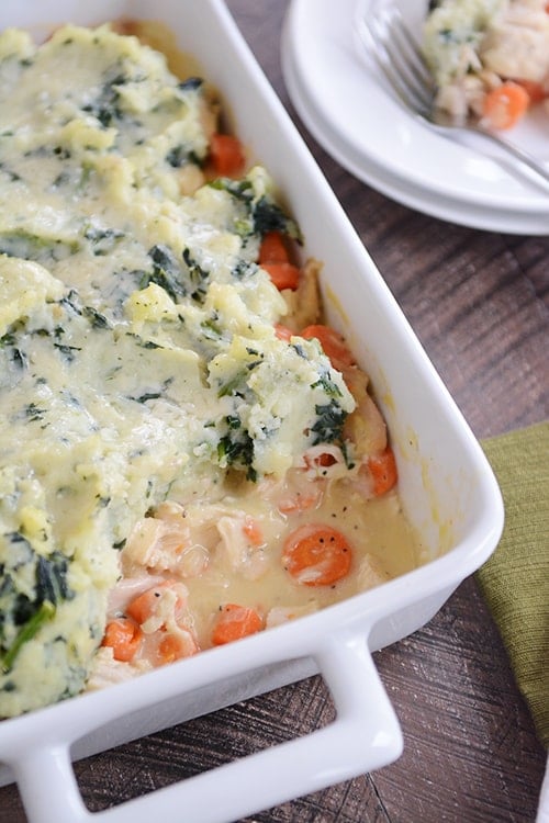 chicken shepherd’s pie with garlic-kale mash