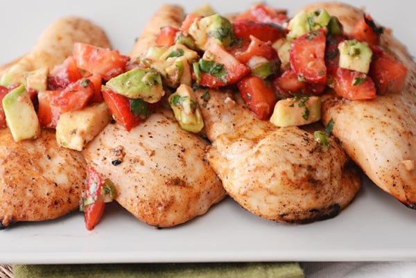 Grilled Chili-Lime Chicken with Strawberry Avocado Salsa