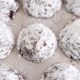 Tray of chocolate truffle cookies.