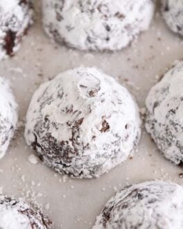 Tray of chocolate truffle cookies.