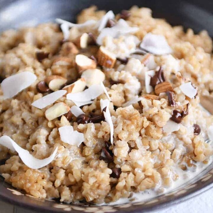 Creamy Coconut Milk Steel Cut Oats {Instant Pot or Slow Cooker}-image