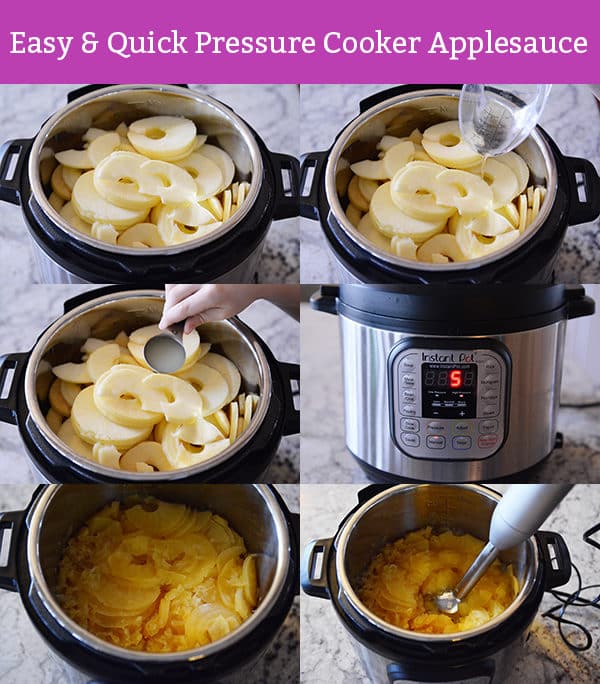 Step-by-step pictures of how to make pressure cooker applesauce.