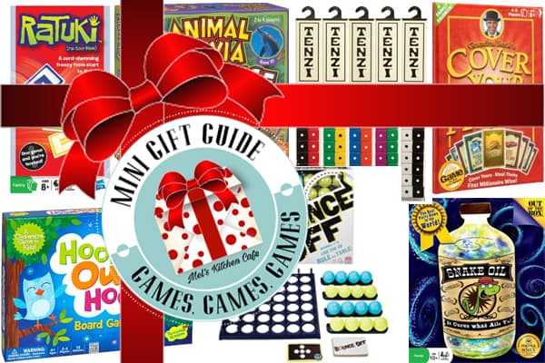 a collage of popular games with a digital red ribbon tied over the top.