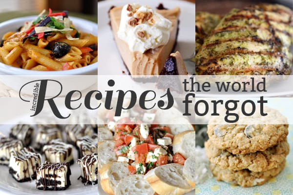 A collage of images that say recipes the world forgot in the middle