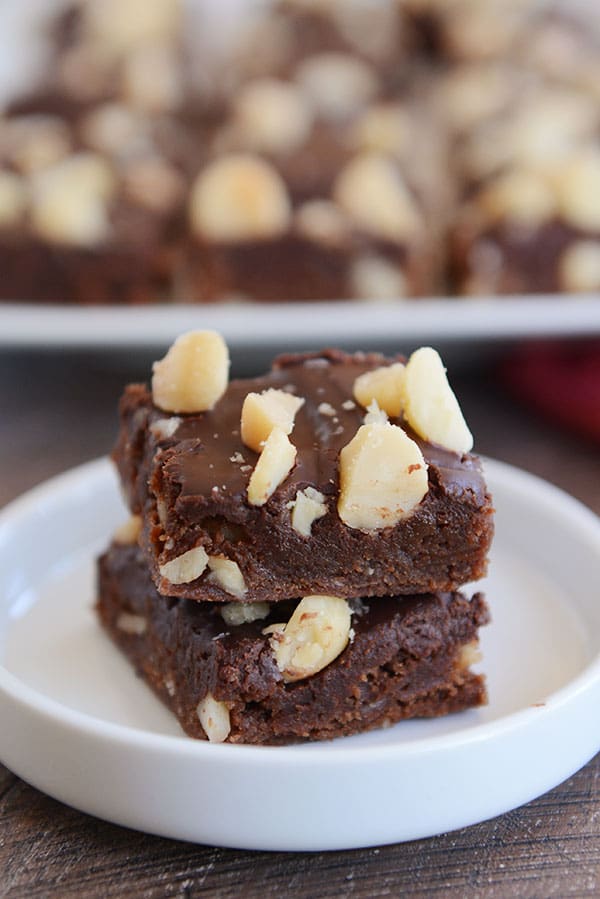 Hawaiian Brownies {Chocolate + Macadamia Nuts} Mel's Kitchen Cafe